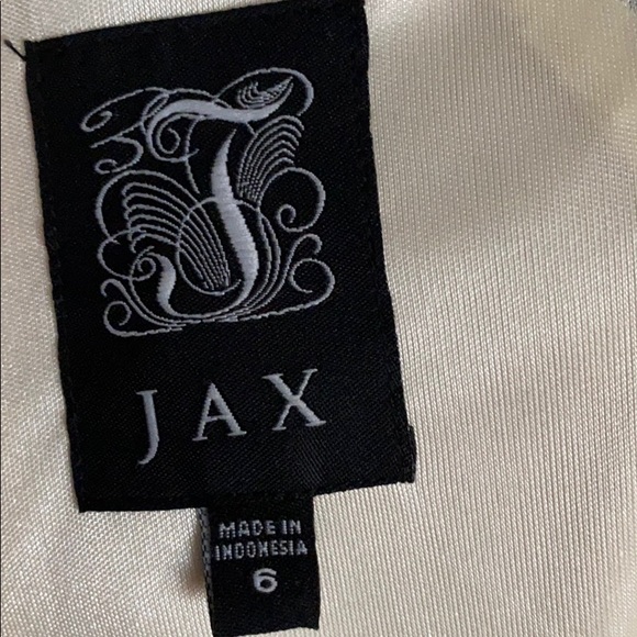 JAX Satin Blue Black Cream Colour Block Dress - Picture 4 of 4